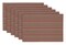 Contemporary Home Living Set of 6 Red and Brown Striped Rectangular Placemats 19"